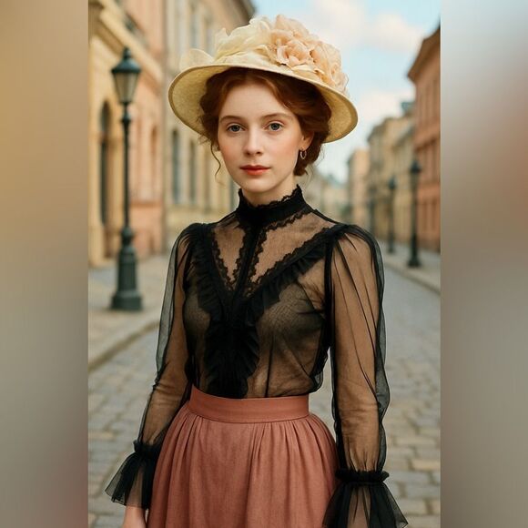 🖤 L.I.F.E “Love Is For Eternity” Black Sheer Ruffle Mesh Top - Size M - Picture 15 of 15